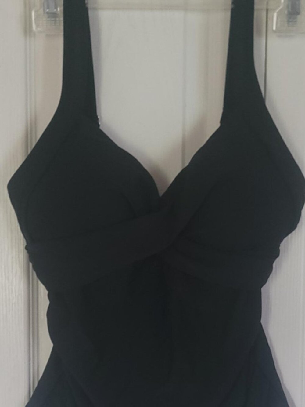 CUPSHE Black One Piece Swimsuit NWT Women's Medium Tummy Control Ruched